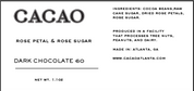 ROSE PETAL | ROSE SUGAR 60% DARK CHOCOLATE BAR